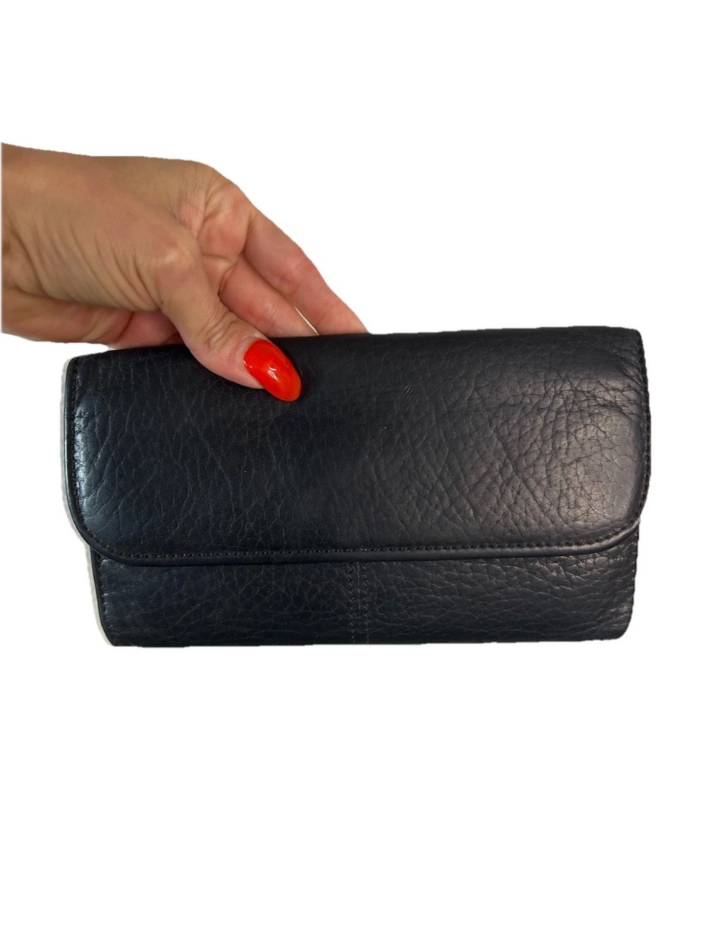 VTG Coach Black Leather Checkbook Wallet Italy Soft Smooth Leather Minimalist